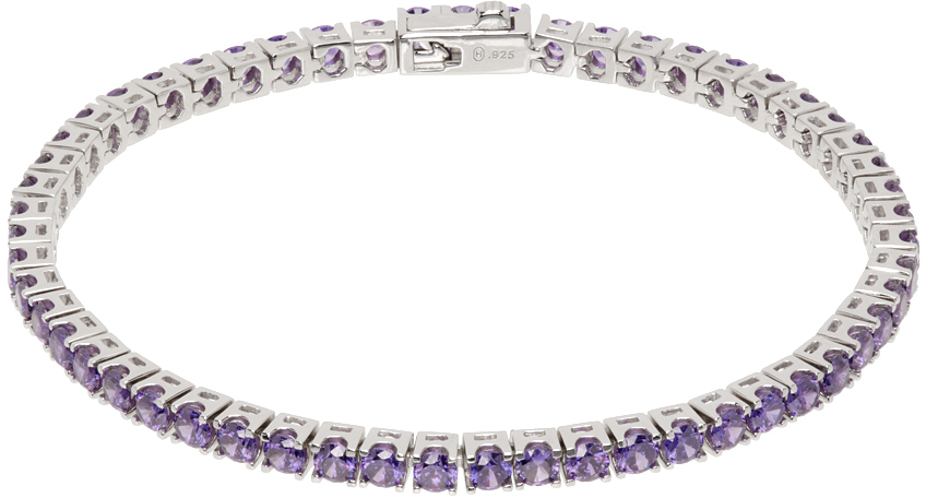 Silver & Purple Classic Tennis Bracelet