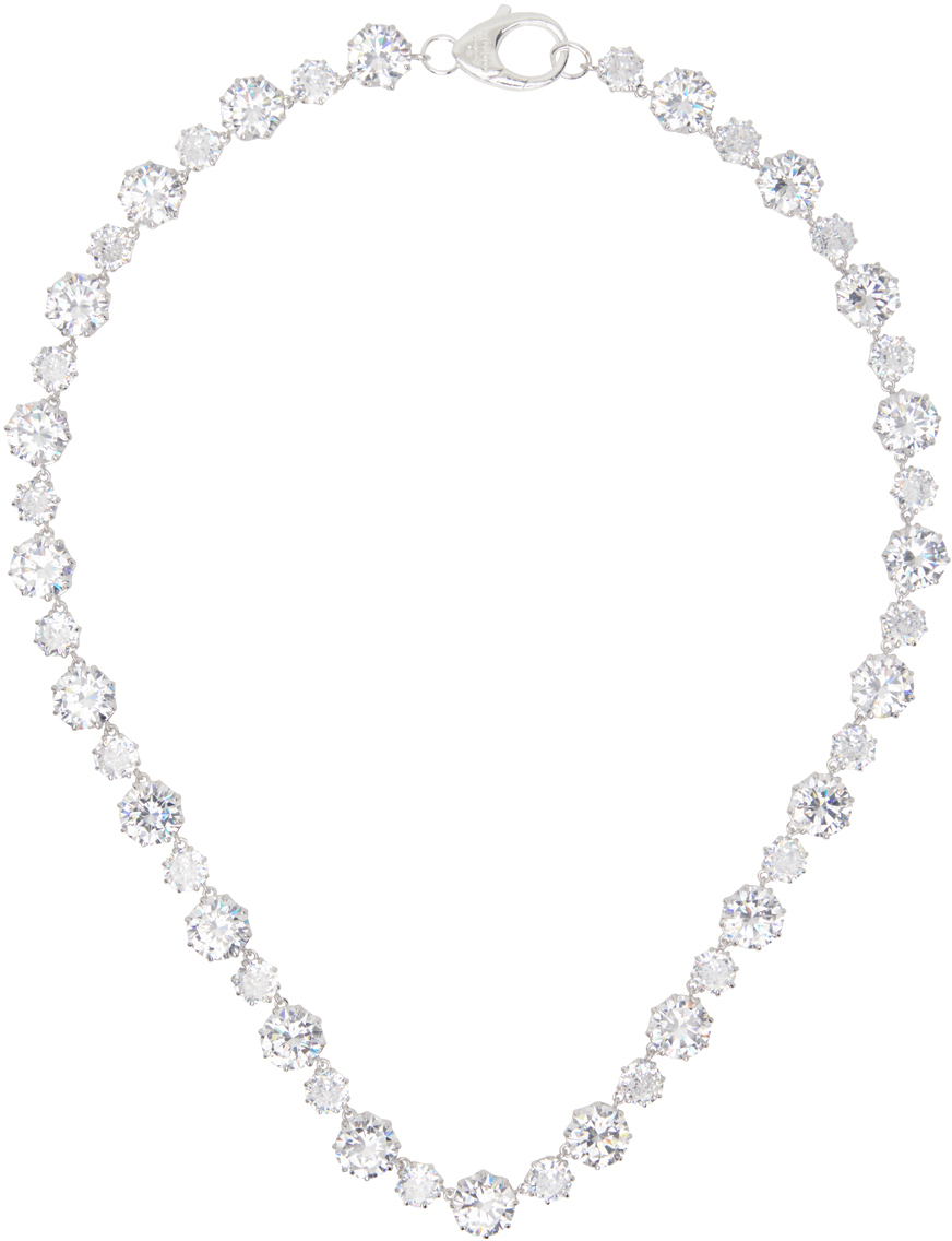 Shop Hatton Labs Silver Bijou Chain Necklace In Silver/white