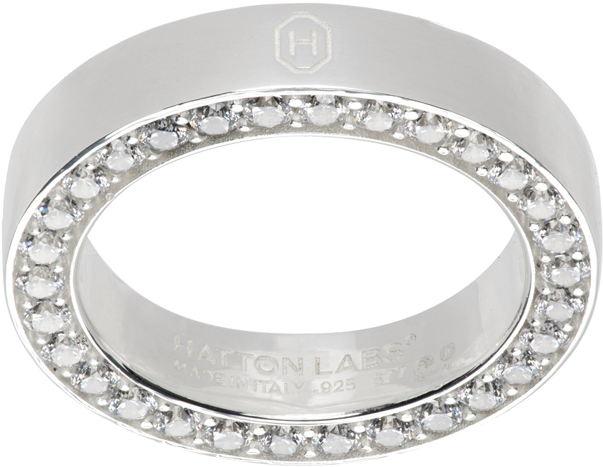 Shop Hatton Labs Silver Classic Infinity Ring In Silver/white