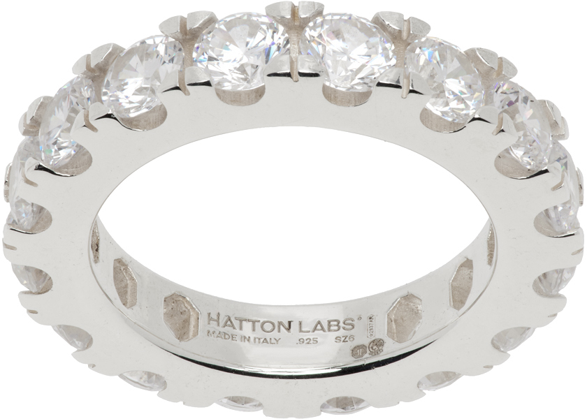 Shop Hatton Labs Silver Classic Eternity Ring In Silver/white