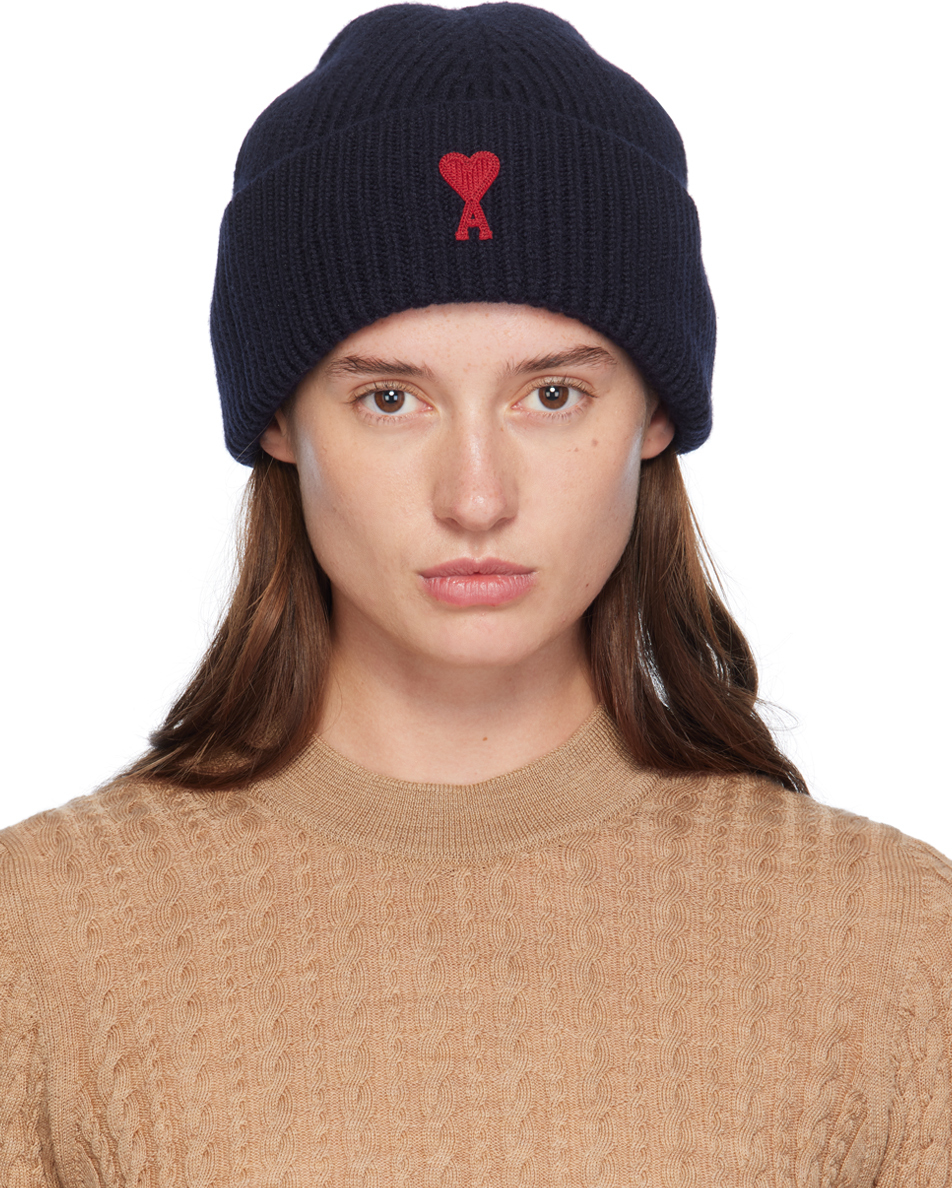 Navy Red Ami de Caur Beanie