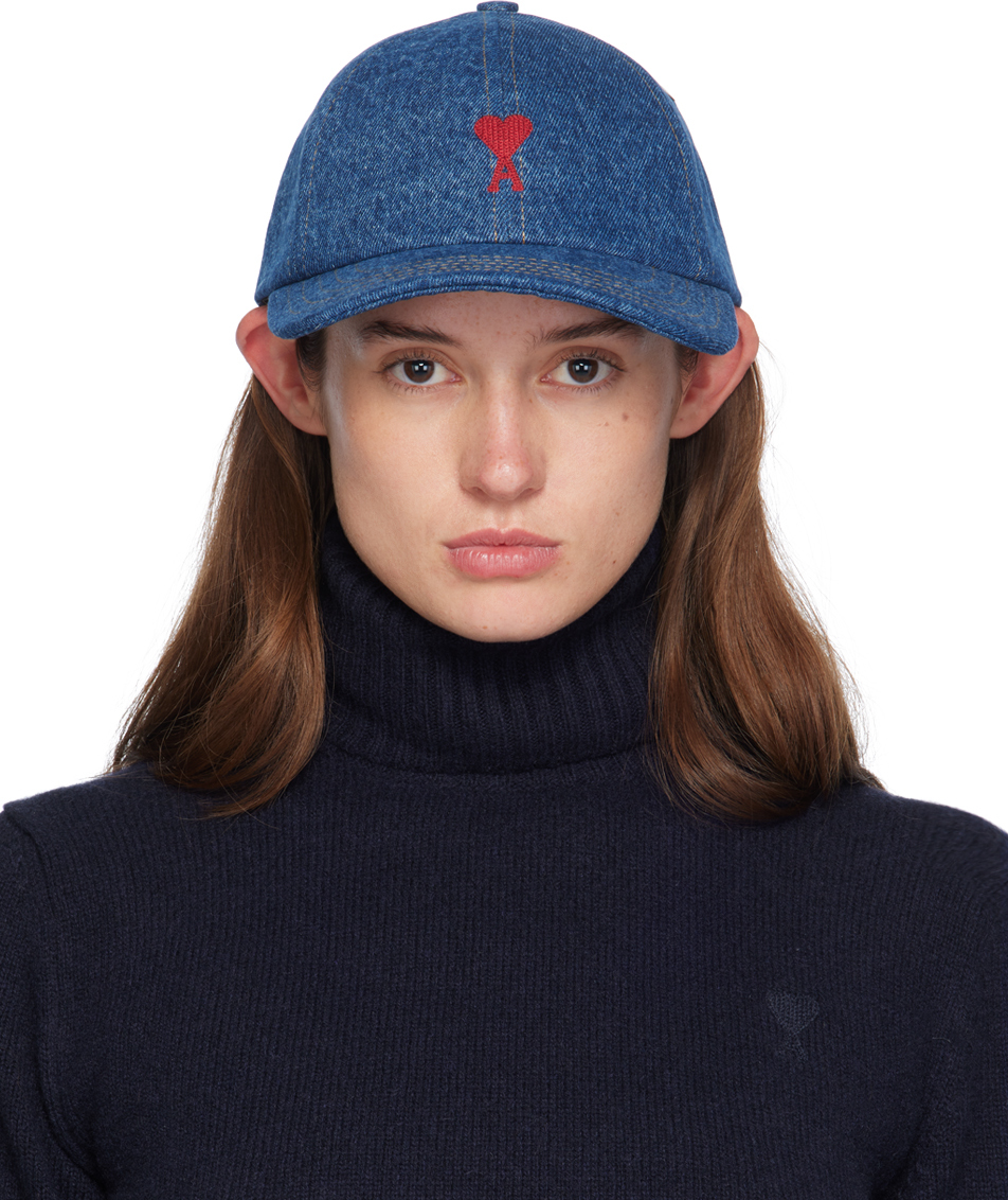 AMI Paris★ブルー Red Ami de Coeur キャップ AMI Alexandre Mattiussi アミ ALEXANDRE MATTIUSSI ベース