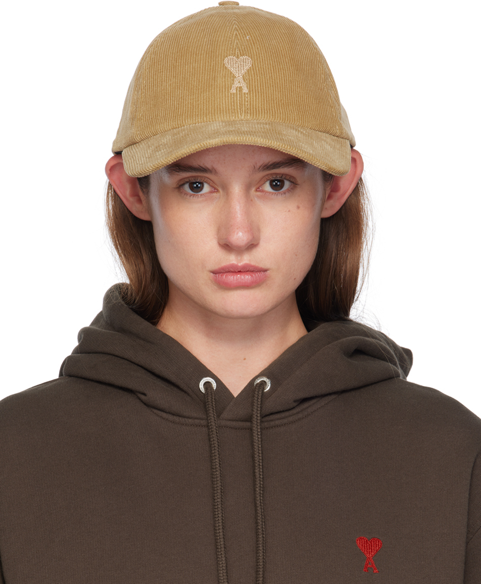 Beige Tonal Ami de Caur Embroidery Cap