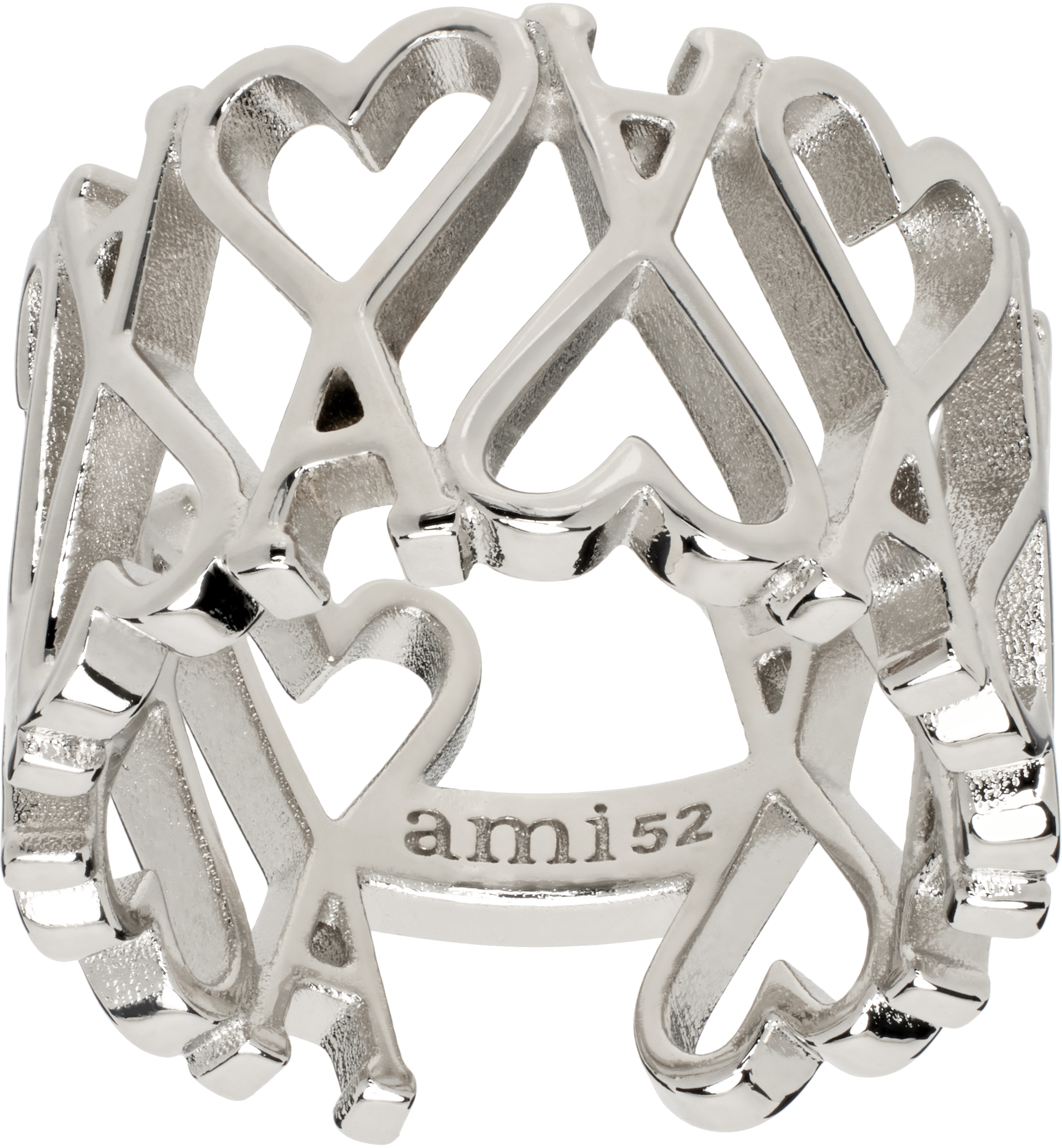 Shop Ami Alexandre Mattiussi Silver Ami De Coeur Ring In Silver/900