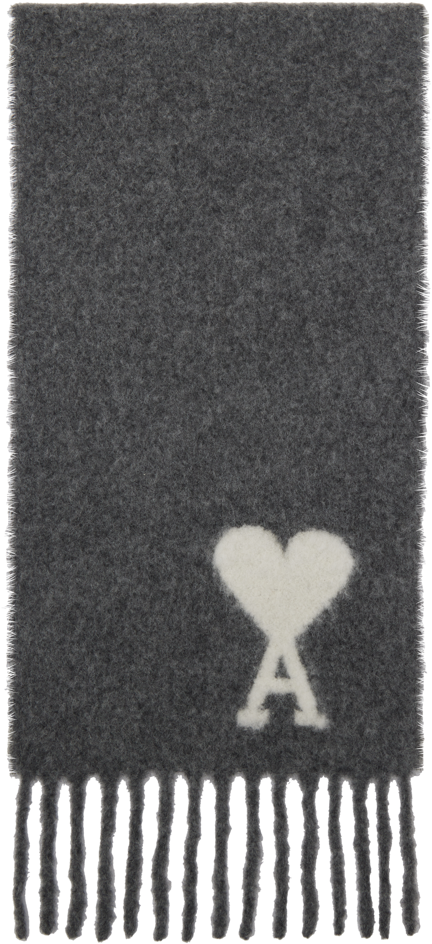 ★AMI PARIS de Coeur Scarf Dark Grey★ DARK GREY Red Ami de Coeur Scarf | AMI PARIS