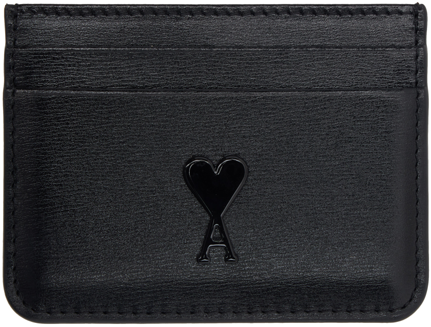 Shop Ami Alexandre Mattiussi Black Ami De Cœur Card Holder In Black/001