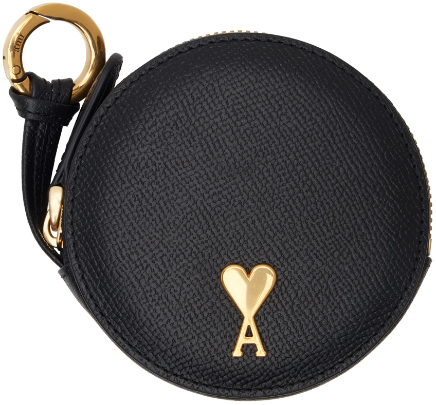 Black Paris Paris Round Purse Wallet