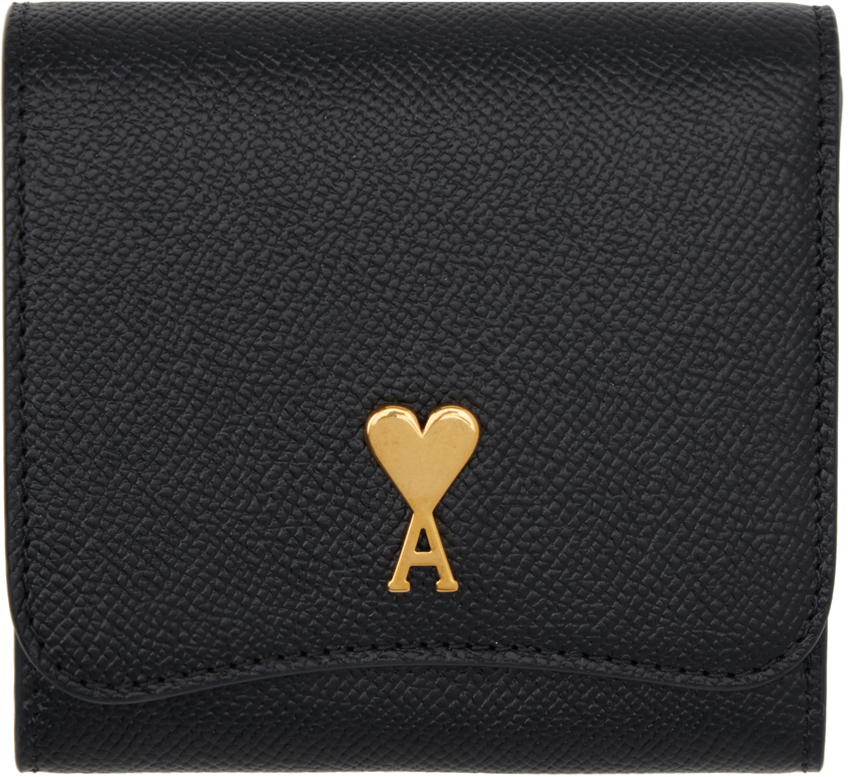★AMI Paris★ ブラック Paris Paris コンパクトウォレット アミ パリス AMI PARIS 財布 二つ折り PARIS PARIS コンパクト