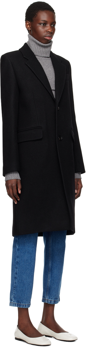 Ami Alexandre Mattiussi Black Two-button Coat In Black/001