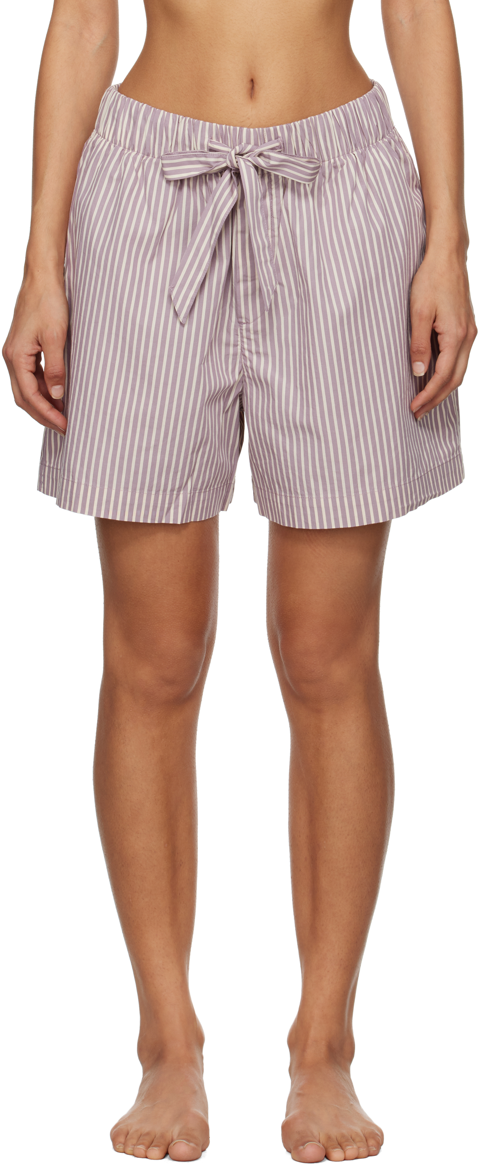 Purple & White Poplin Pyjama Shorts