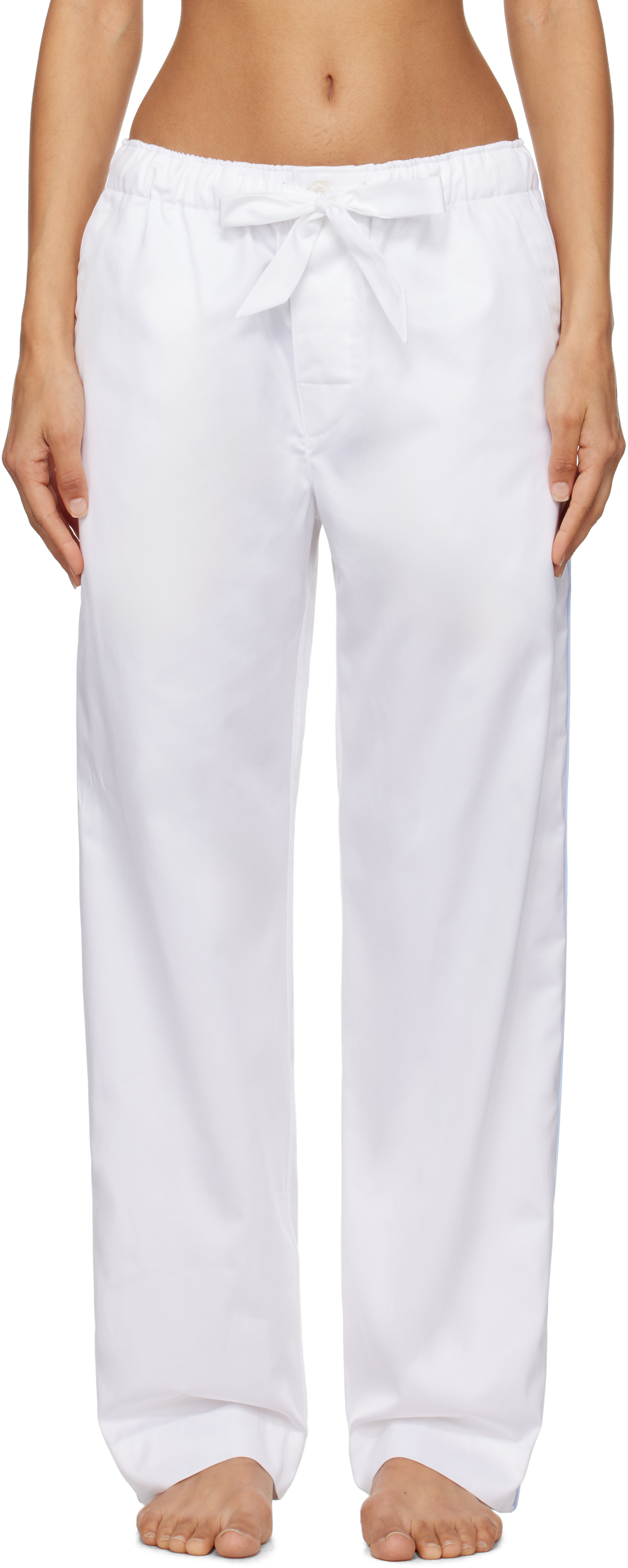 White Sateen Pyjama Pants