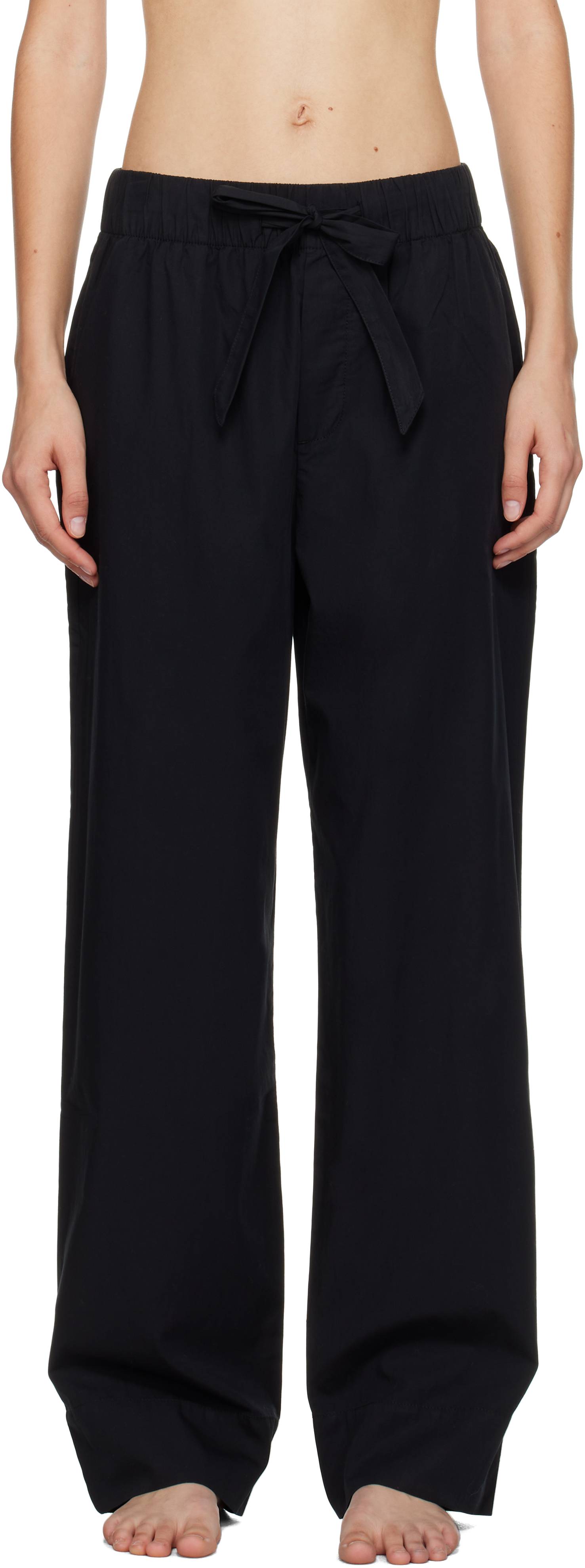 Black Poplin Pyjama Pants