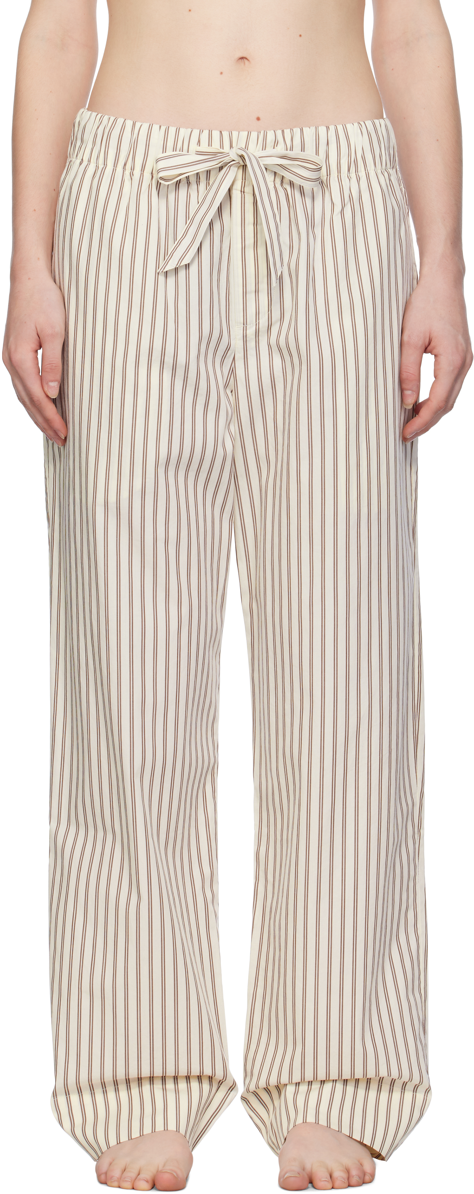 Off-White & Brown Drawstring Pyjama Pants