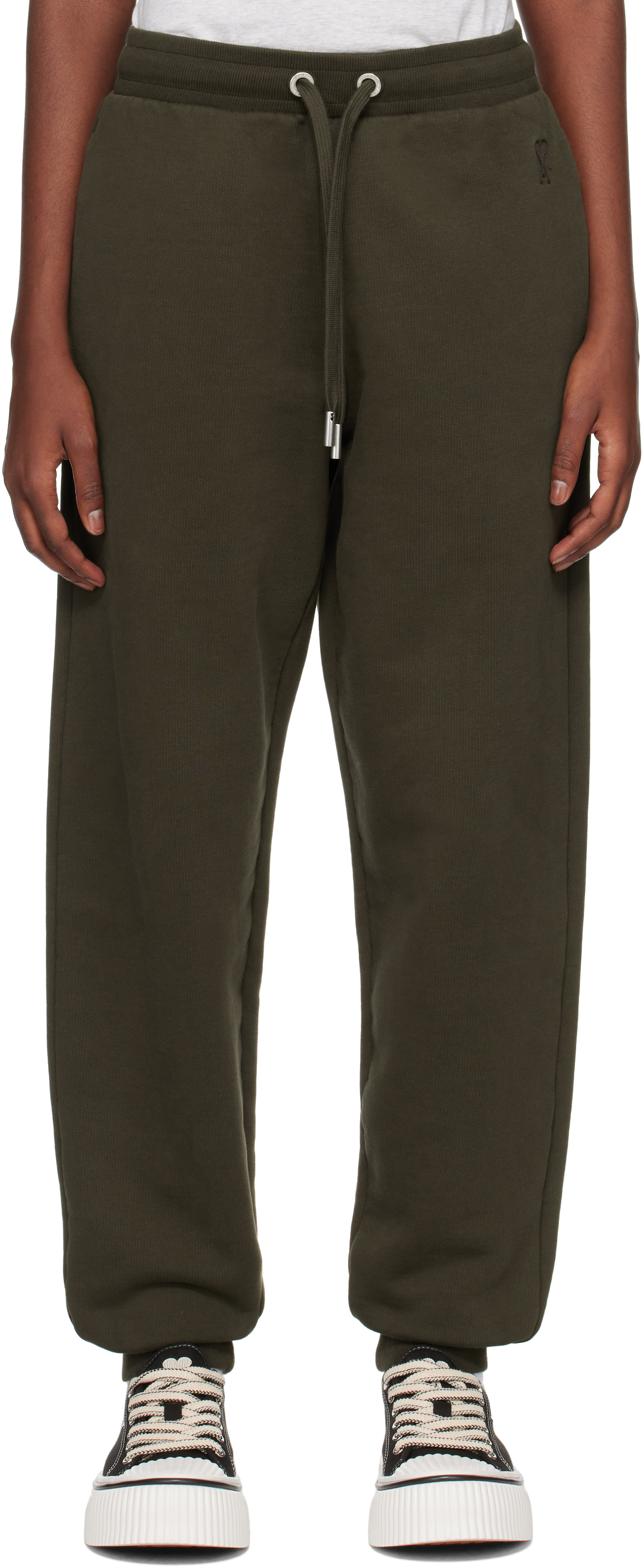 Ami Alexandre Mattiussi Brown Ami De Coeur Lounge Pants In Dark Coffee/221