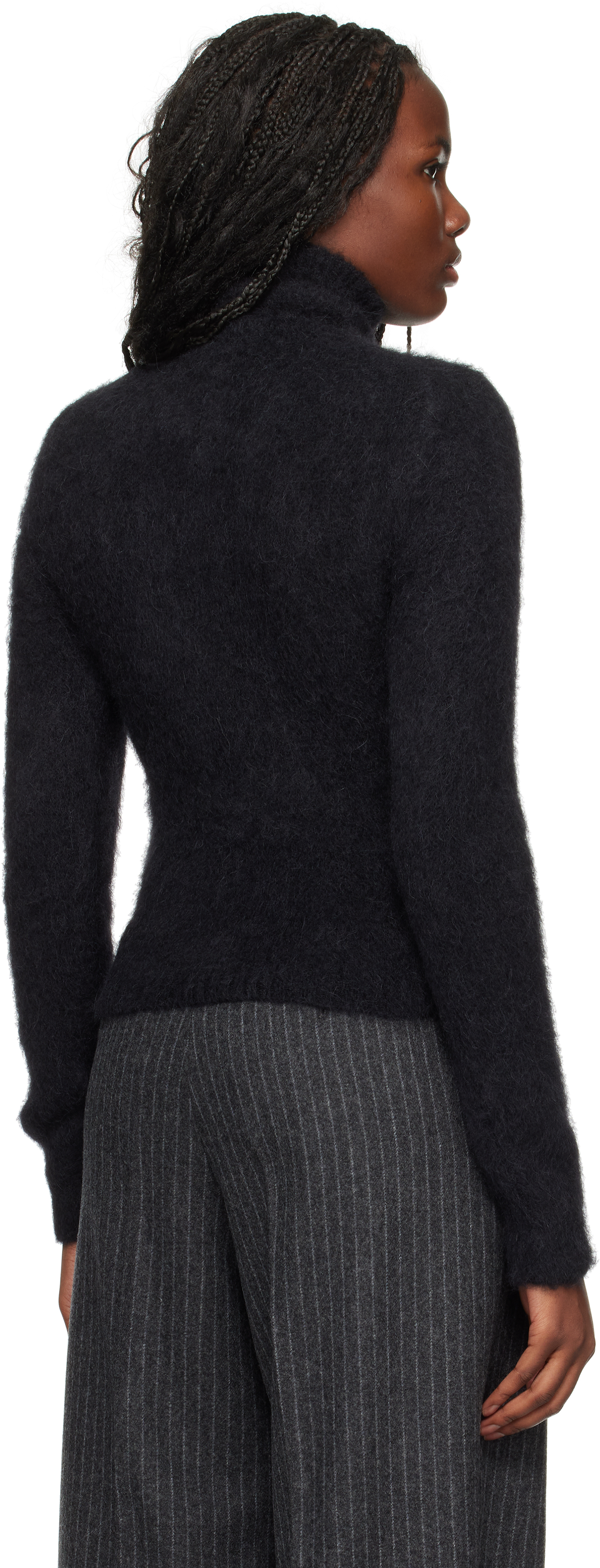 Ami Alexandre Mattiussi Ami Paris Slim Brushed Sweater Clothing In Black/001