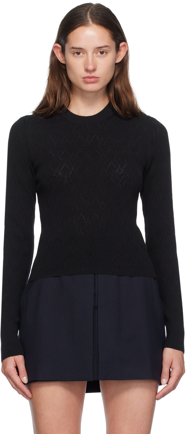 Black Pointelle Sweater