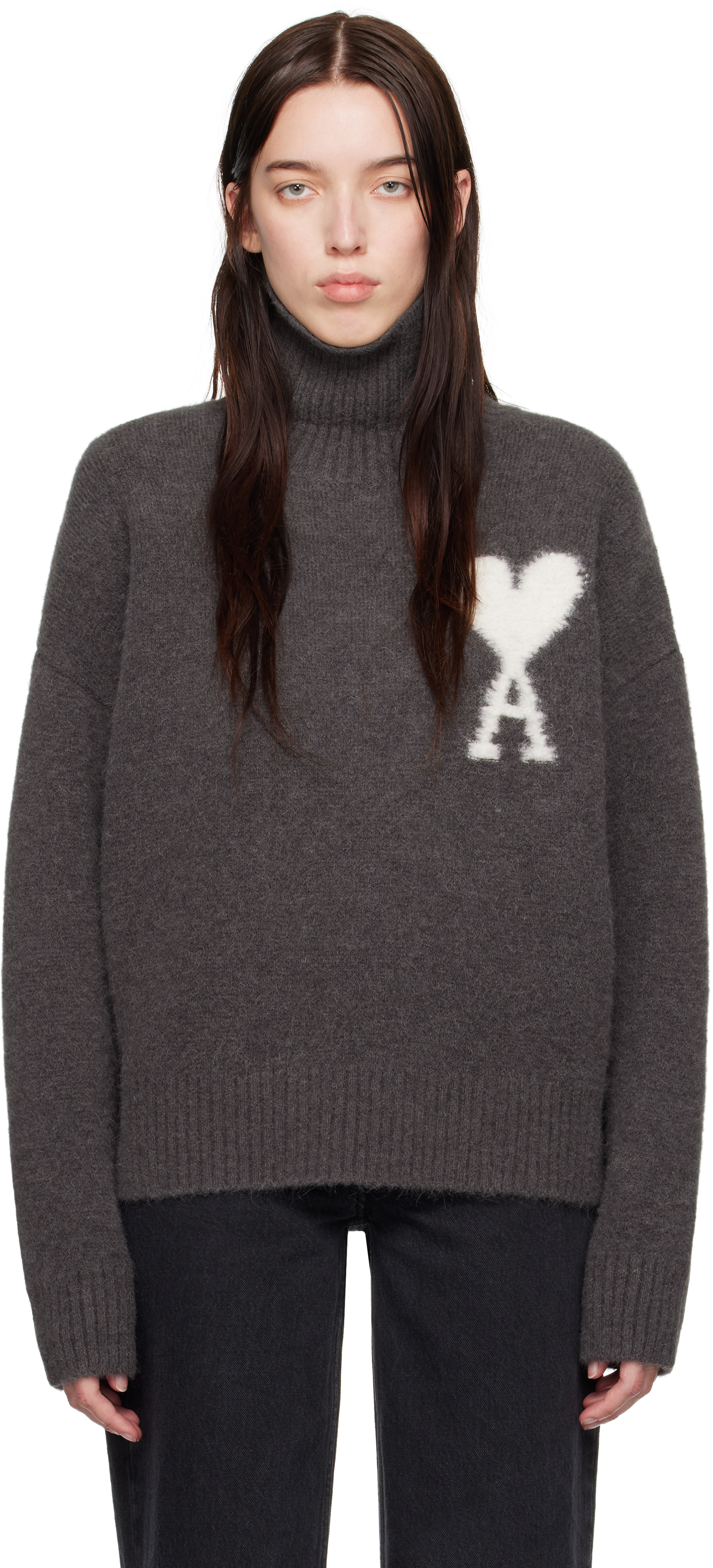 ami paris タートルネック　ニット　セーター　グレー ami paris タートルネック ニット セーター グレー AMI Paris