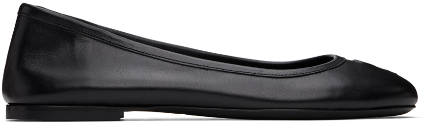 Black Round Toe Ami De Caur Ballerina Flats