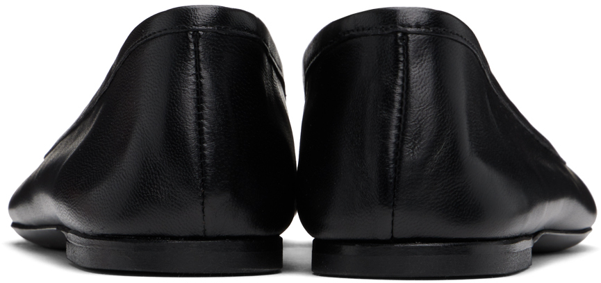 Ami Alexandre Mattiussi Ami Logo Embossed Round-toe Ballet Flats In Black/001