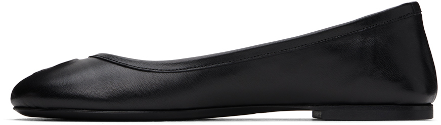 Ami Alexandre Mattiussi Ami Logo Embossed Round-toe Ballet Flats In Black/001