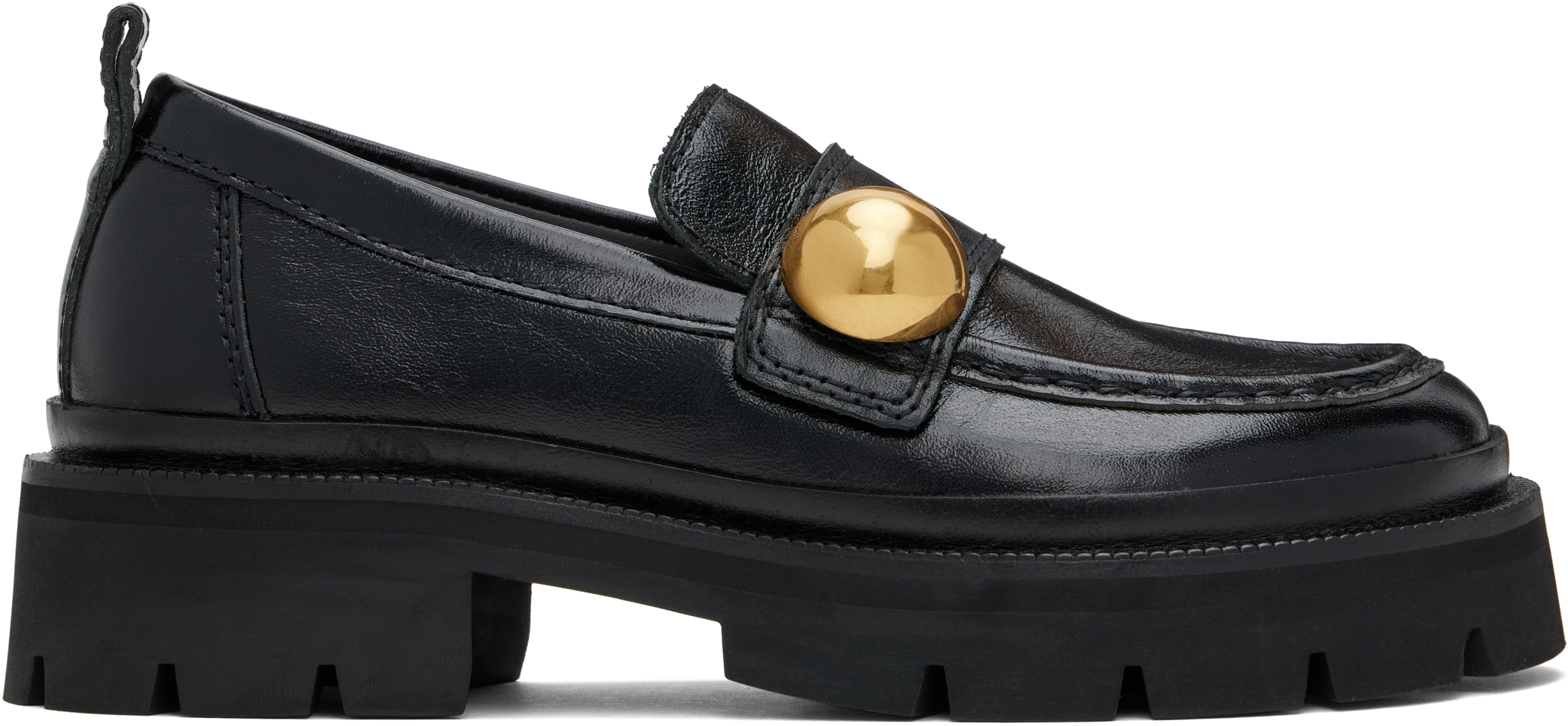 Ami Alexandre Mattiussi Black Embellished Loafers In Black/001