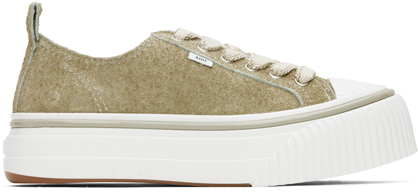 Shop Ami Alexandre Mattiussi Beige Low Top Ami Sn1980 Sneakers In Sand/255