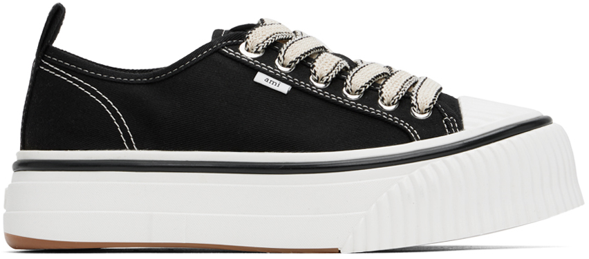 Shop Ami Alexandre Mattiussi Black Low Top Ami 1980 Sneakers In Black/001