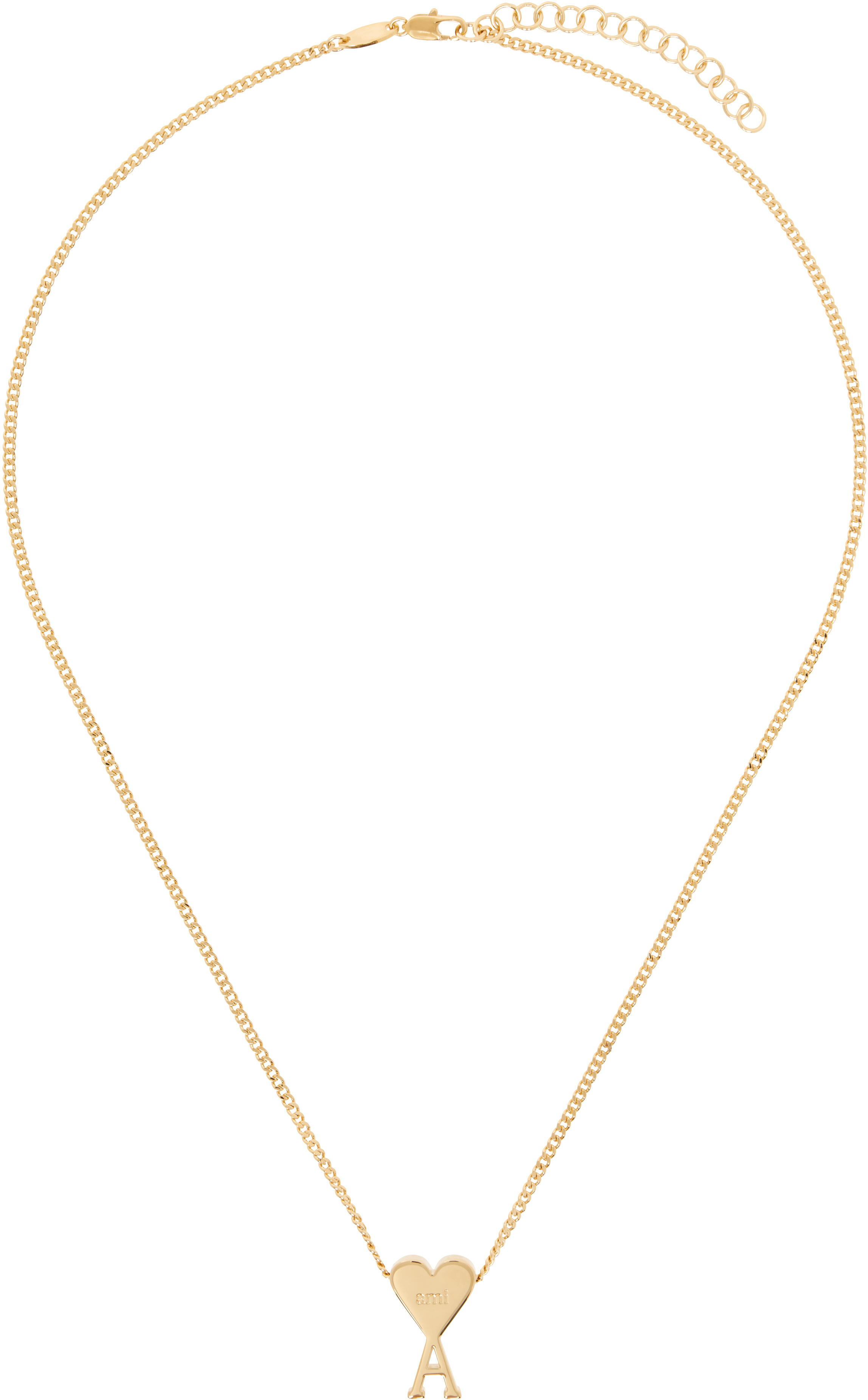 Ami Alexandre Mattiussi Gold Ami De Coeur Pendant Necklace In Gold/902