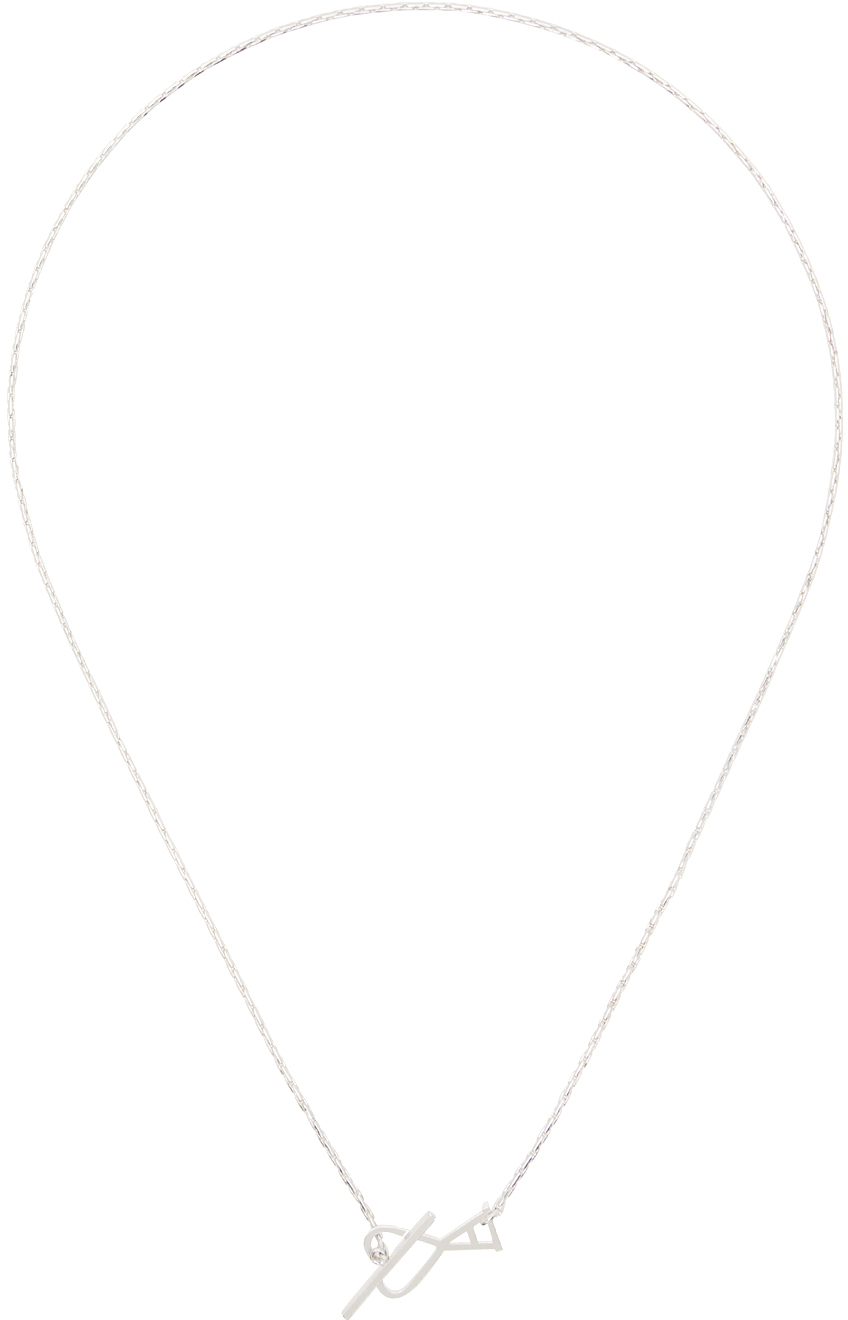 Shop Ami Alexandre Mattiussi Silver Ami De Cœur '2 In 1' Chain Necklace In Silver/900