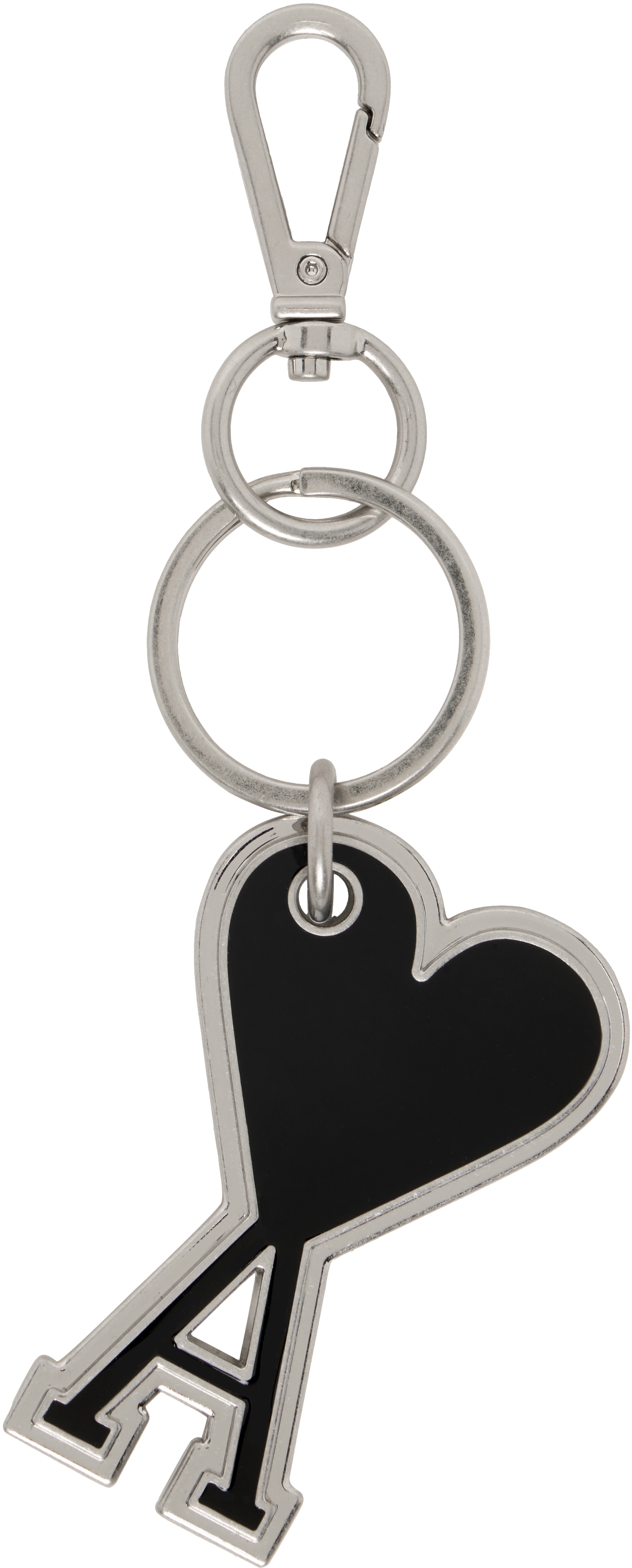 Silver & Black Ami De Coeur Keychain