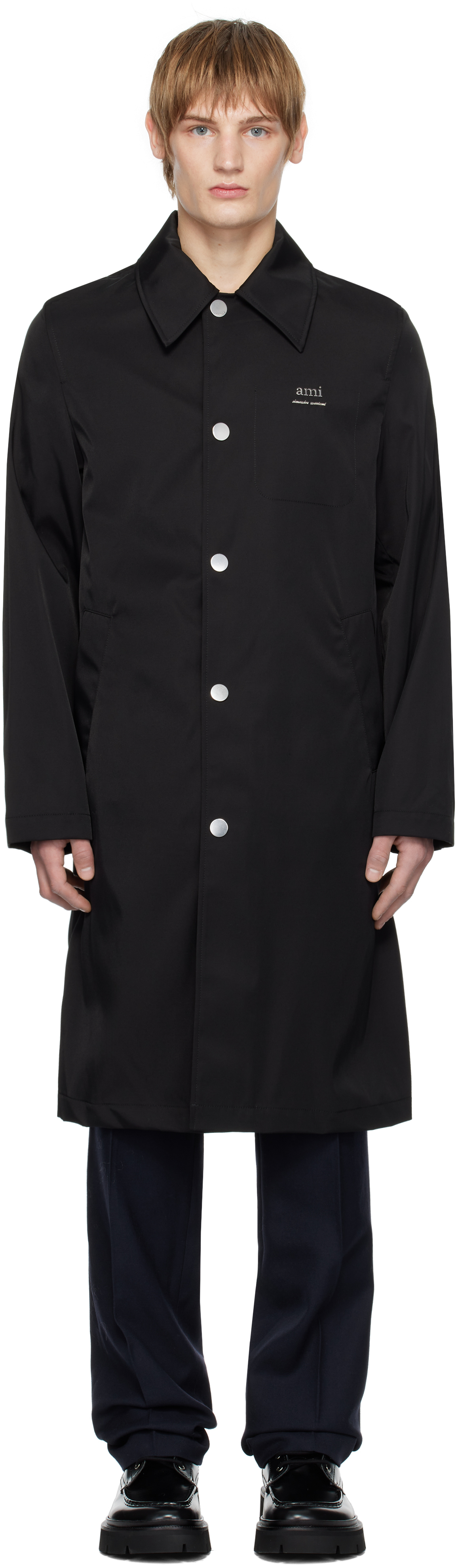 Black 'AMI Alexandre Mattiussi' Rain Coat