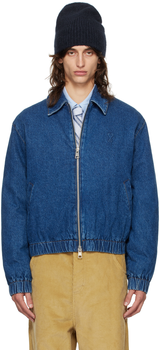 Blue Ami De Caur Zipped Denim Jacket