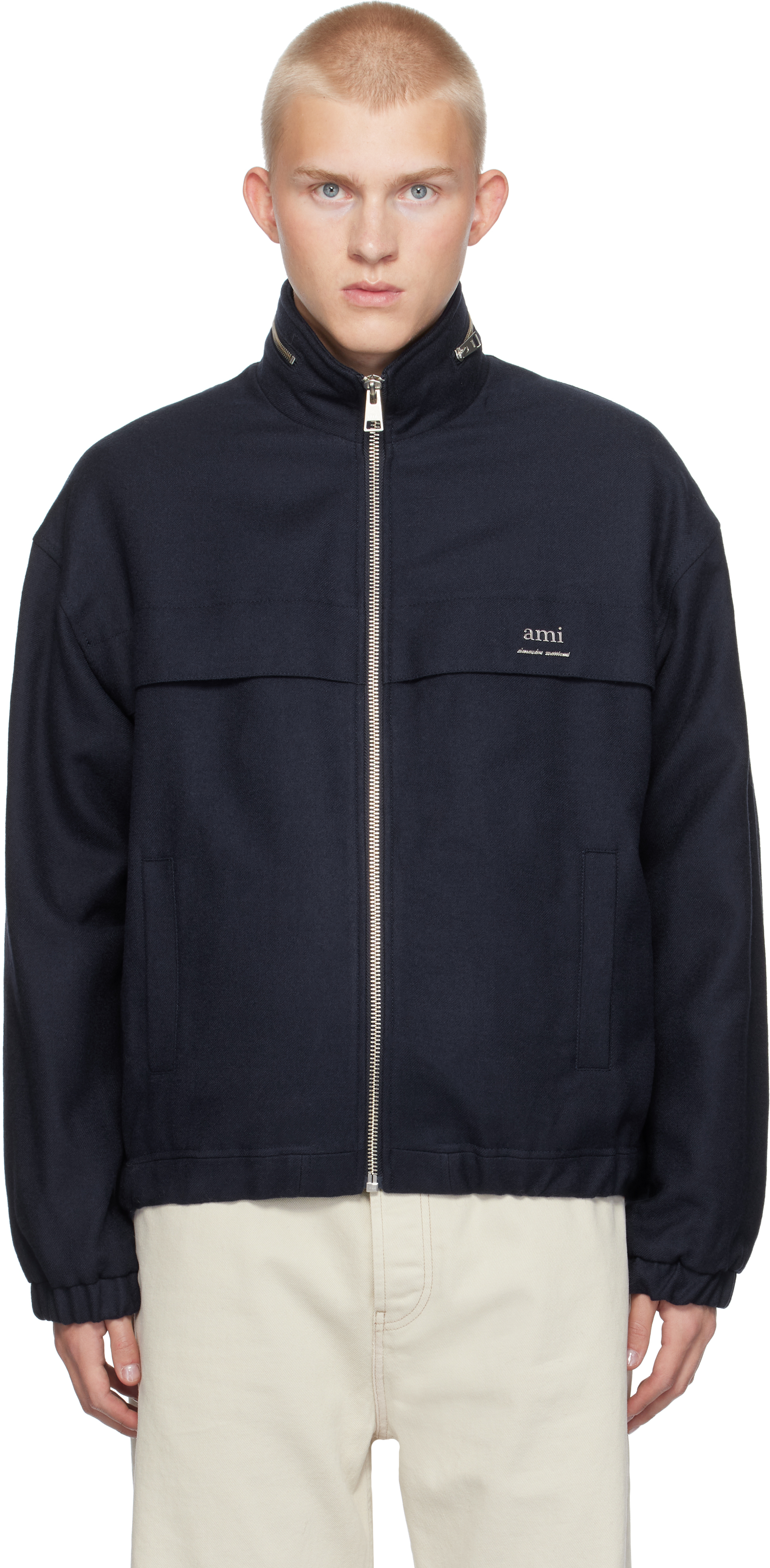 Ami Alexandre Mattiussi Navy '' Windbreaker Jacket In Navy Blue/4011