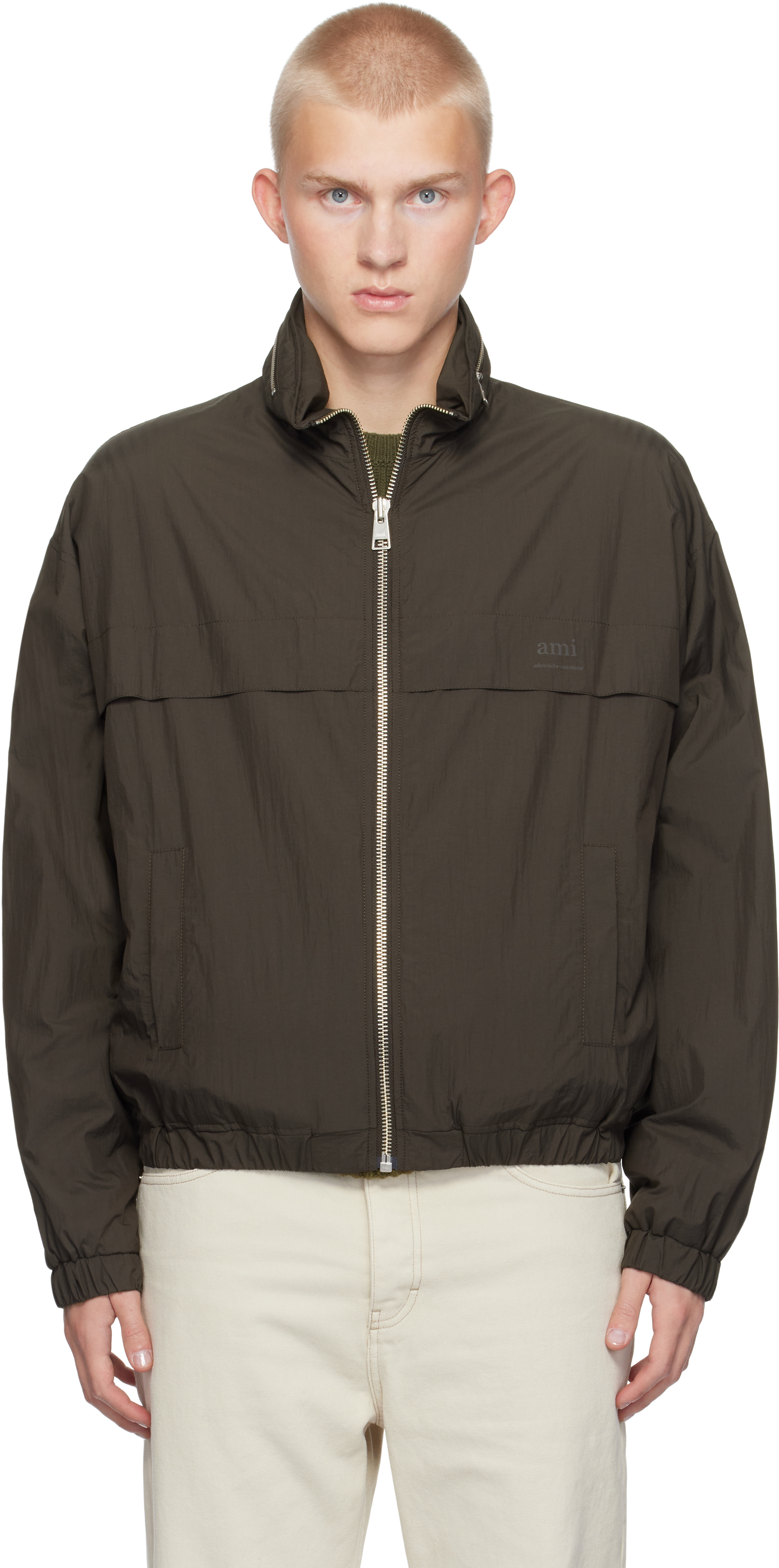 Ami Alexandre Mattiussi Brown '' Windbreaker Jacket In Dark Coffee/221