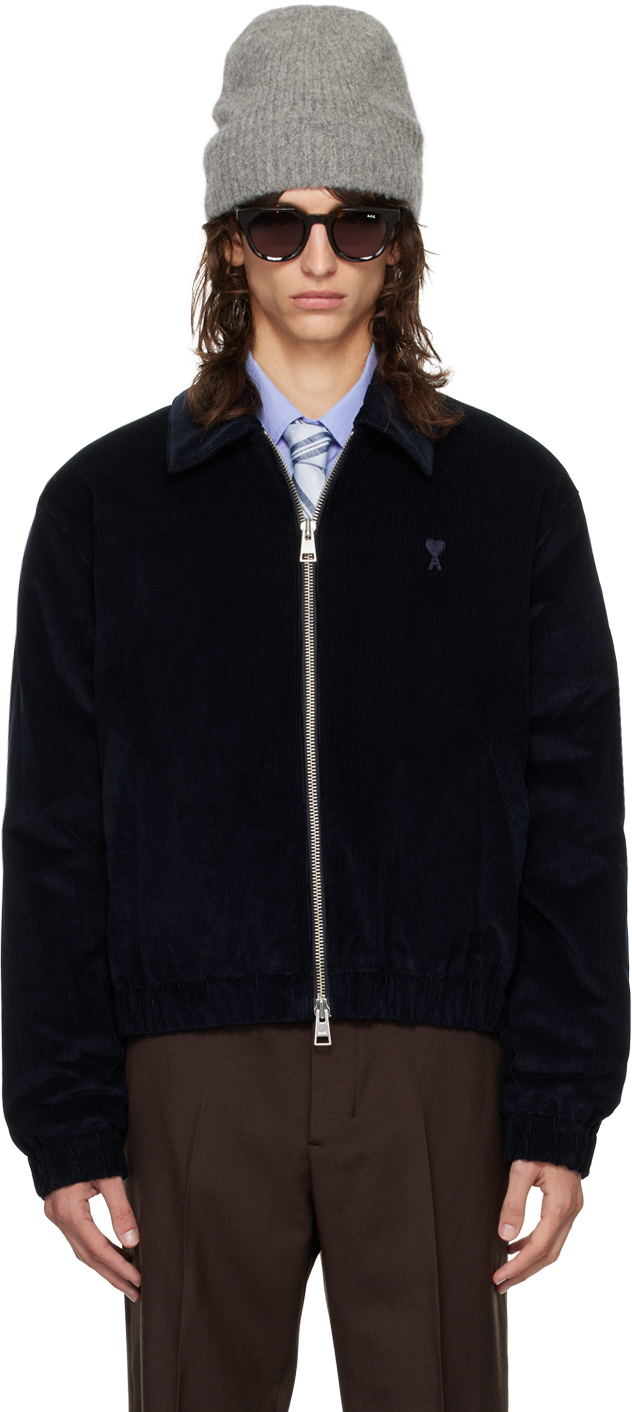 Navy Ami de Coeur Zipped Jacket