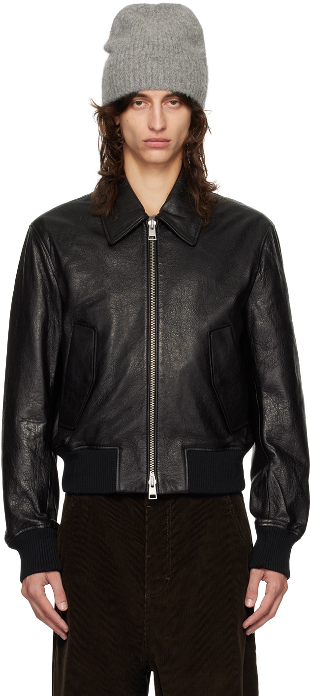 Black Zipped Leather Jacket