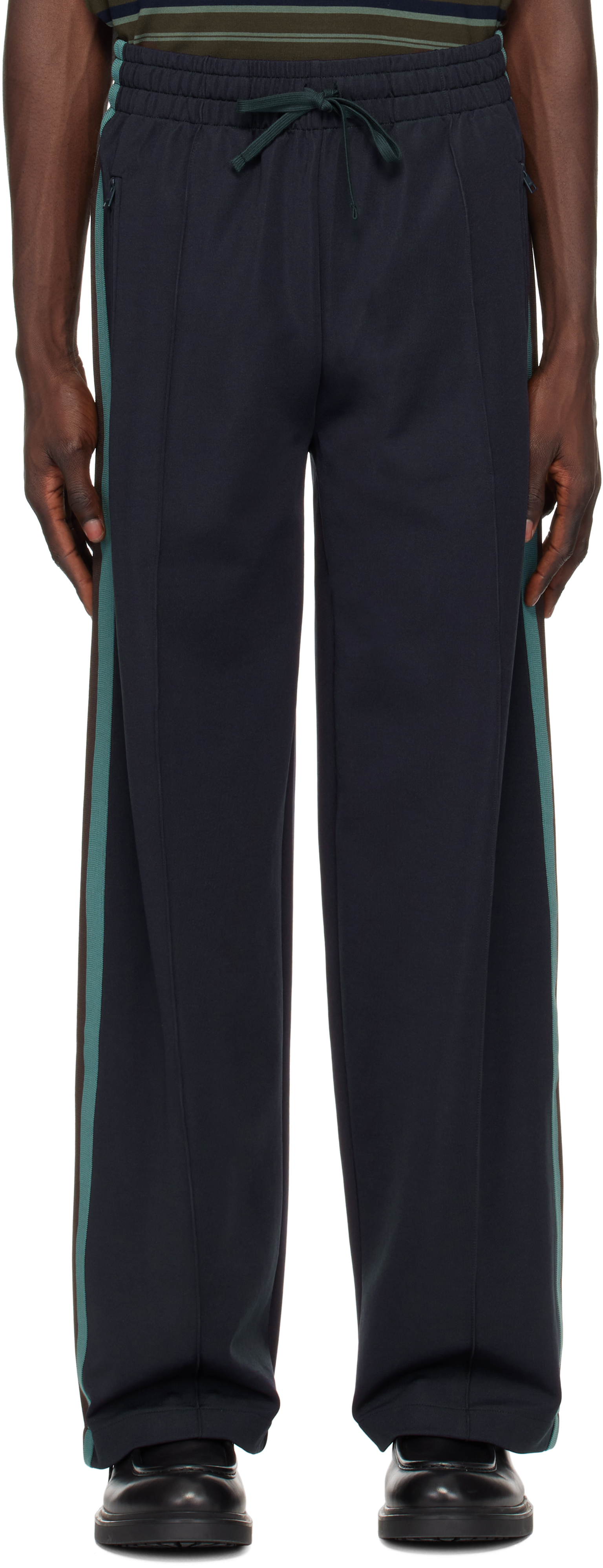 Shop Ami Alexandre Mattiussi Navy Jogging Track Pants In Navy Blue/4011