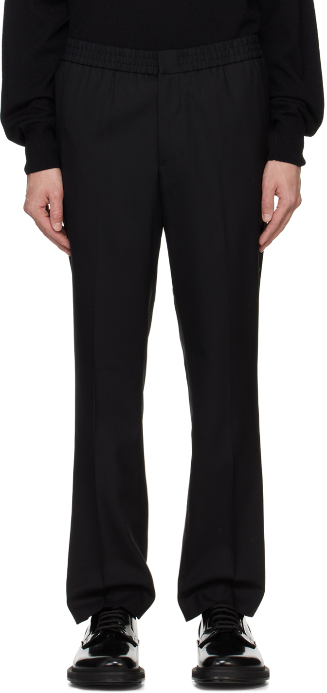 Black Elasticized Waist Trousers