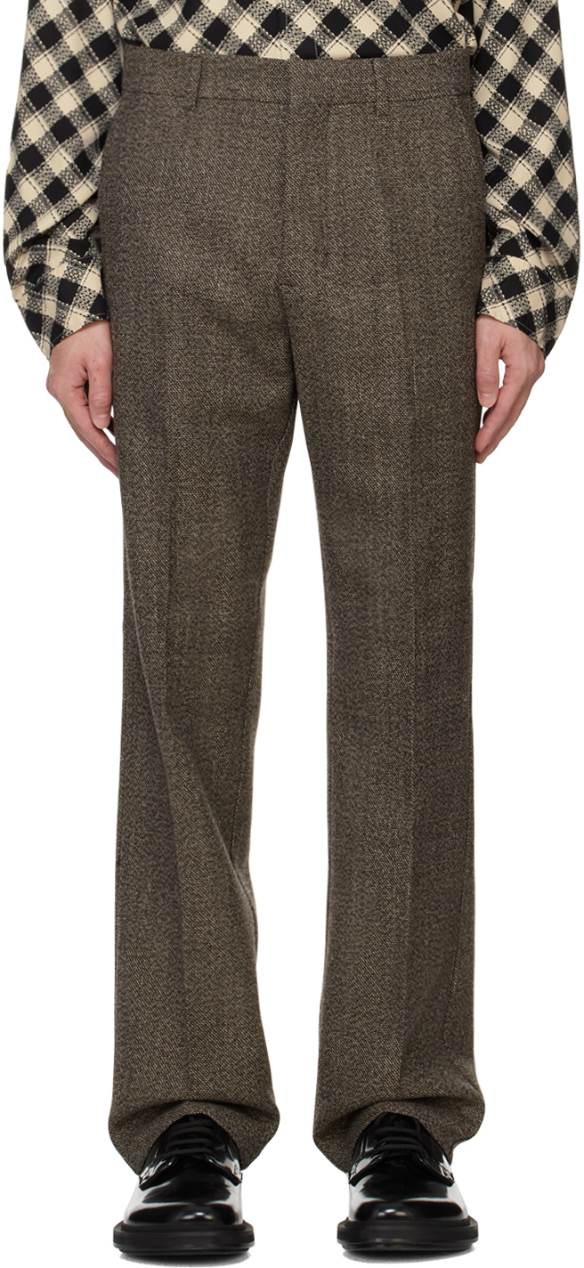 Brown Straight Fit Trousers