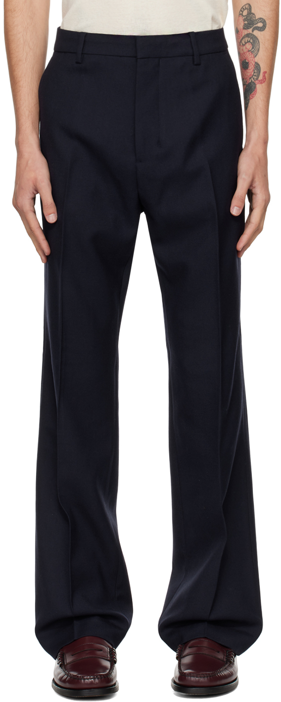 Brown Straight-Fit Trousers