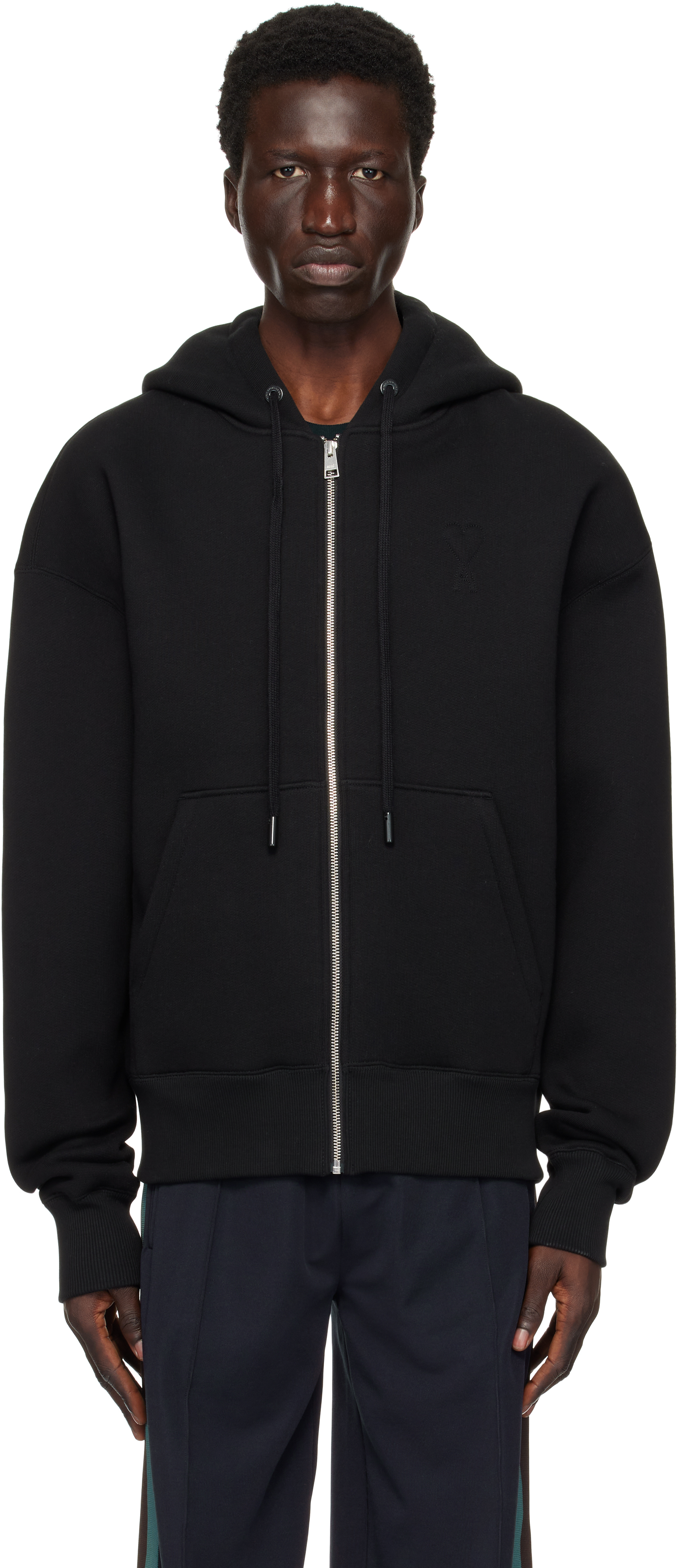 Black Zipped Ami de Coeur Hoodie