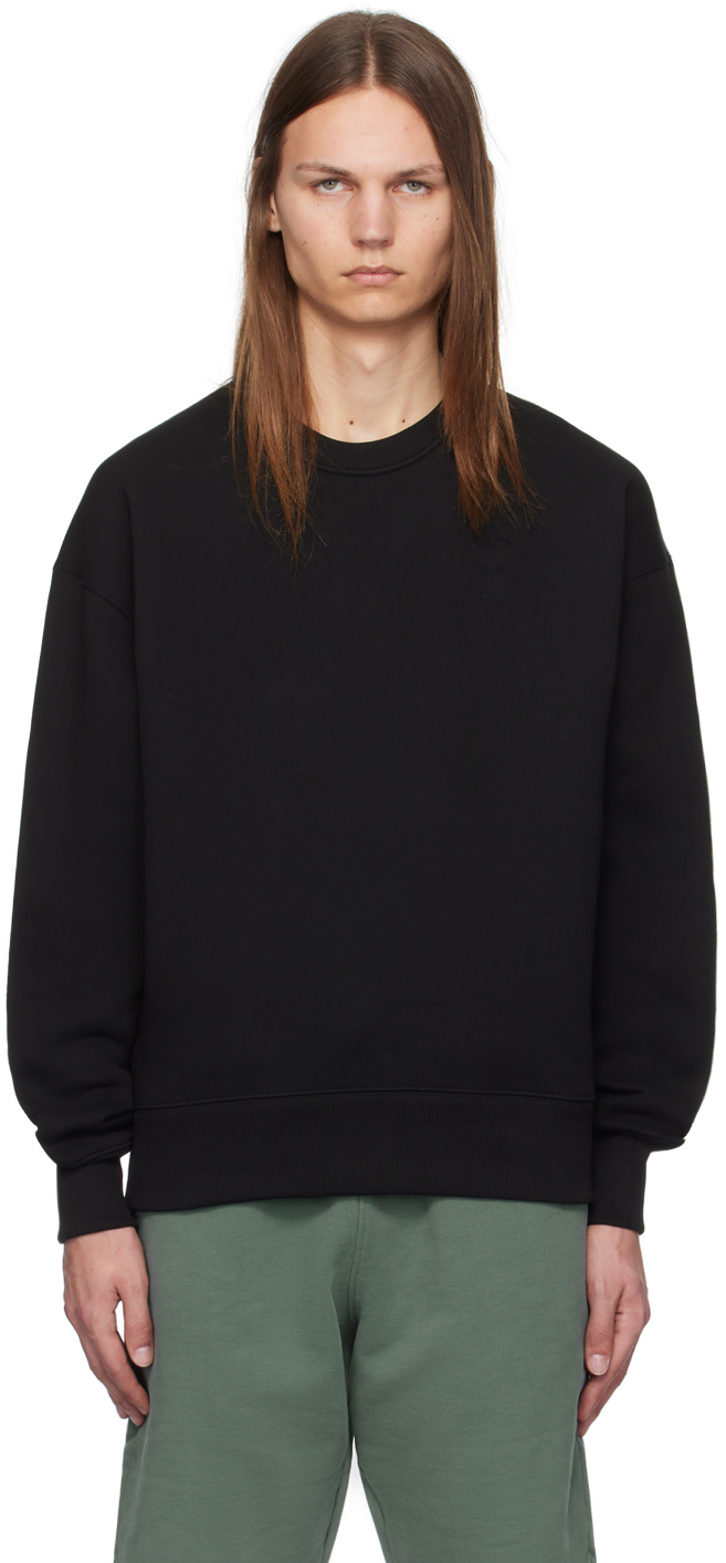 AMI Paris: Black Ami de Coeur Sweatshirt | SSENSE