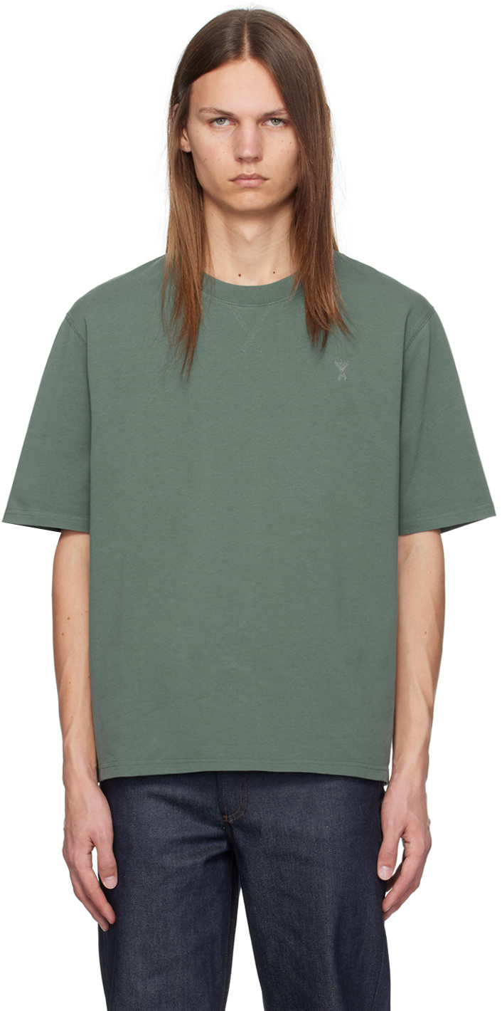 【関税込み】AMI Paris グリーン Ami de Coeur Tシャツ AMI Paris Ami De Coeur Tシャツ | グリーン | FARFETCH JP