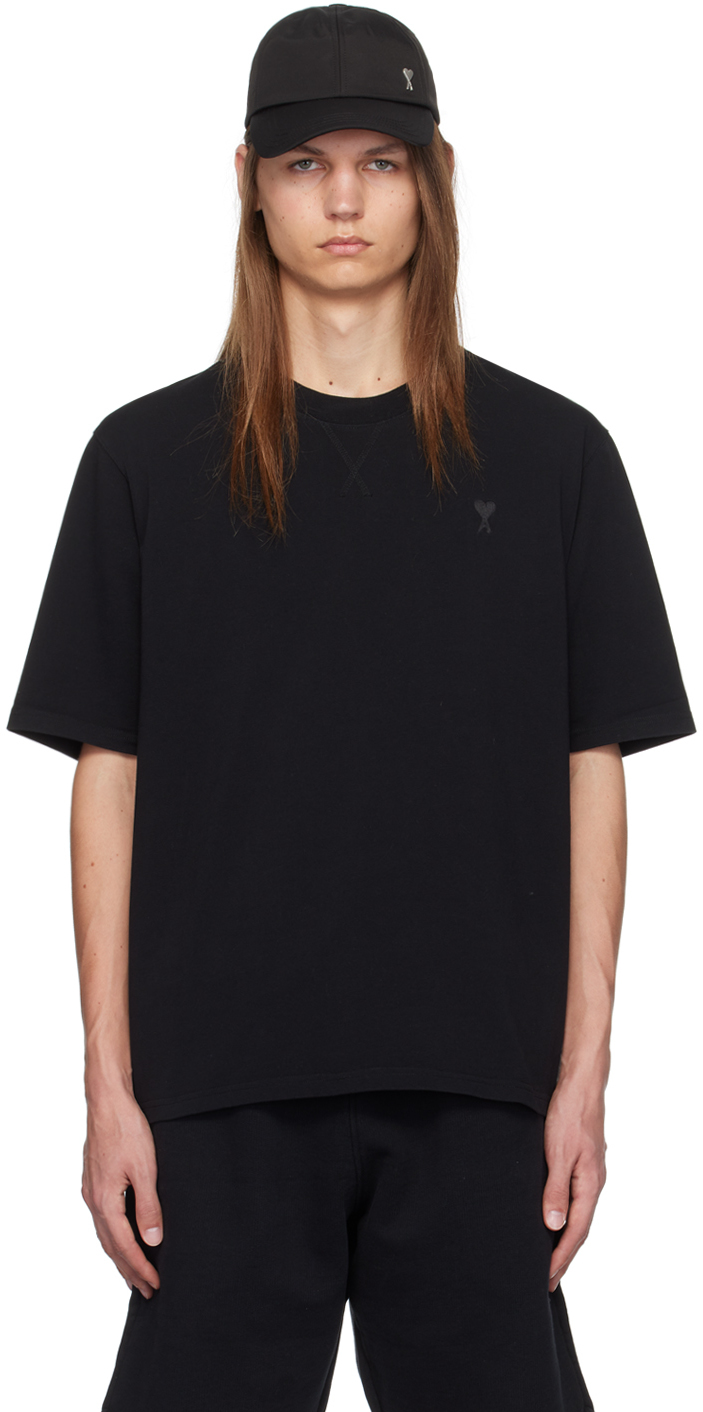 Black Ami de Coeur T-shirt by AMI Paris on Sale