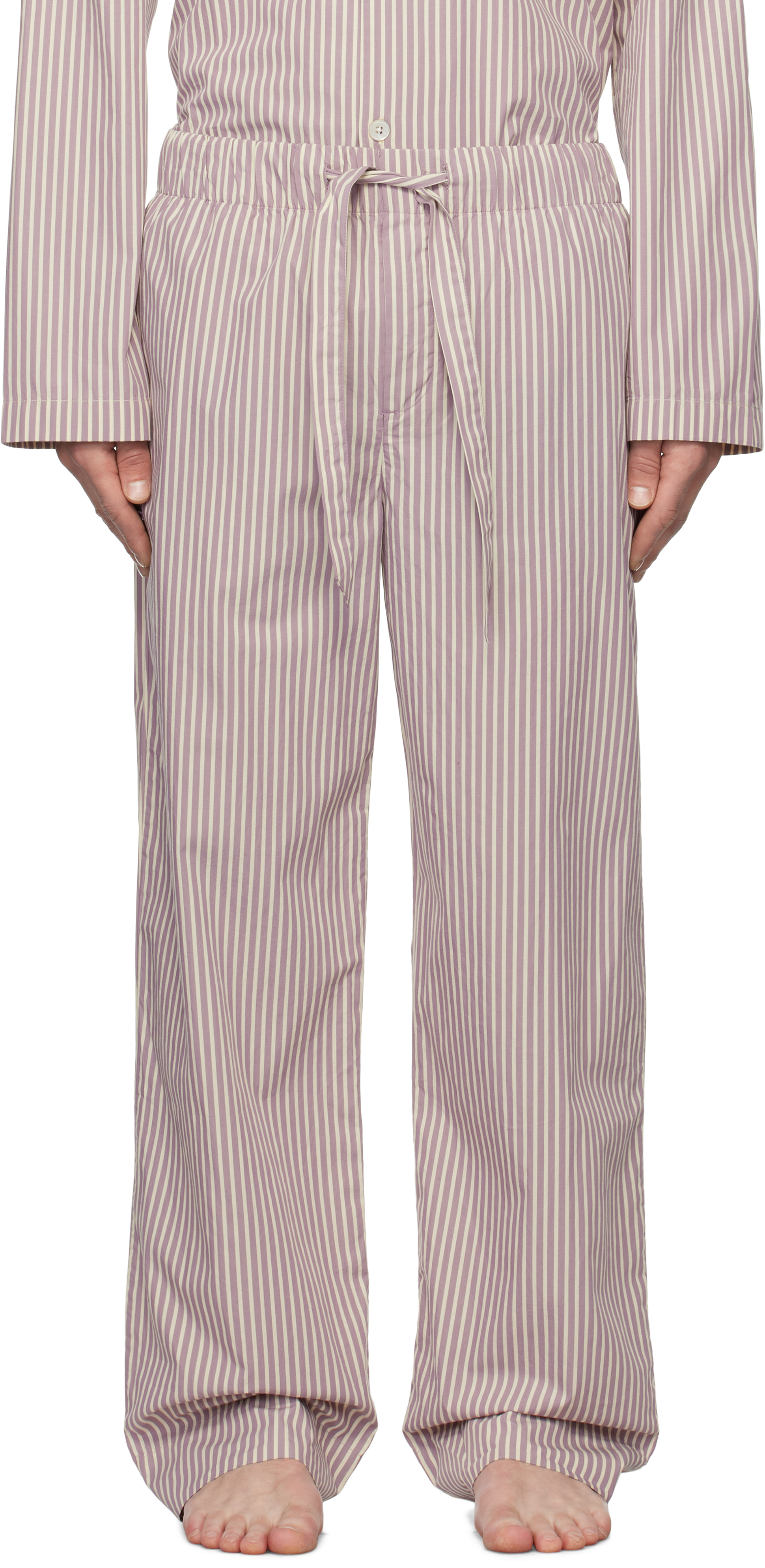 Purple & White Poplin Pyjama Pants