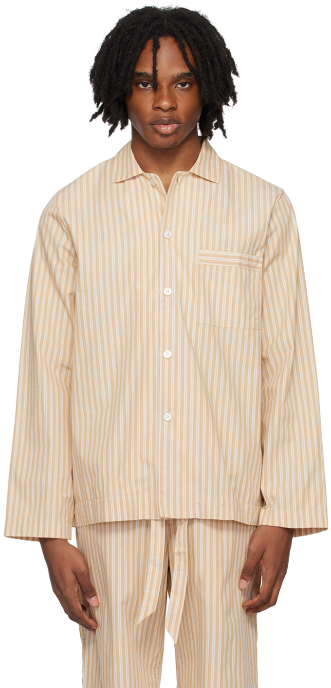 Beige Long Sleeve Pyjama Shirt