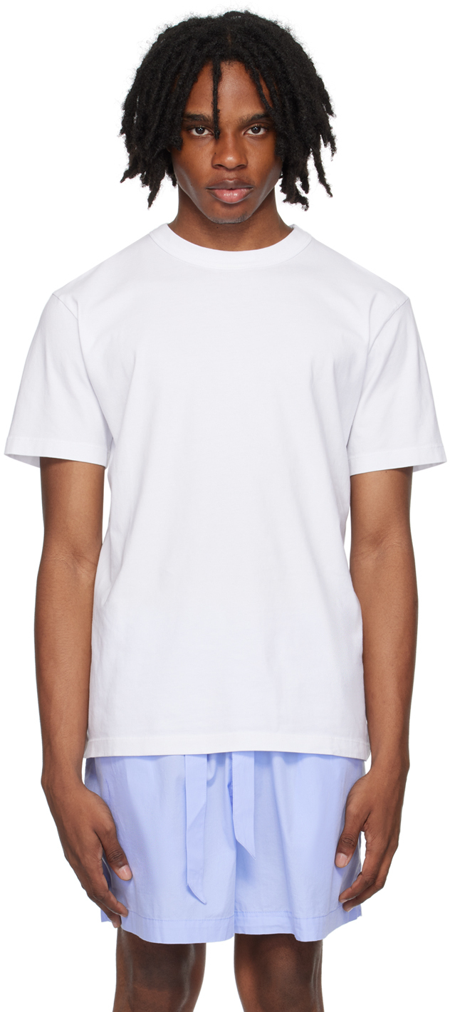 Shop Tekla White Crewneck T-shirt