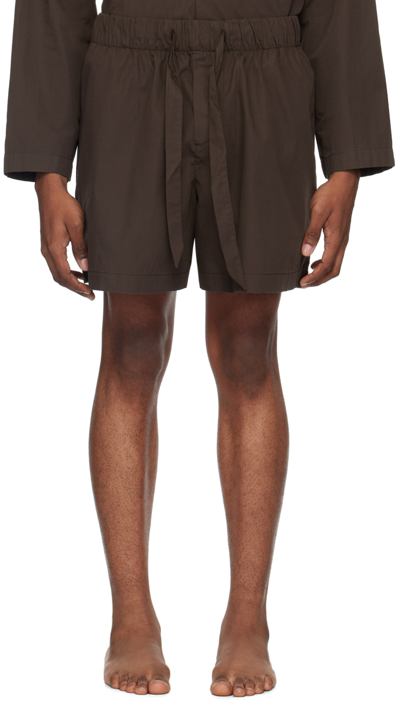 Brown Drawstring Pyjama Shorts