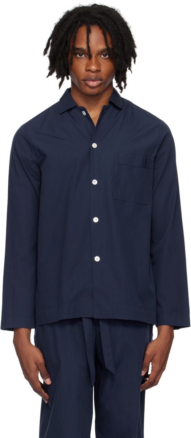 Navy Long Sleeve Pyjama Shirt