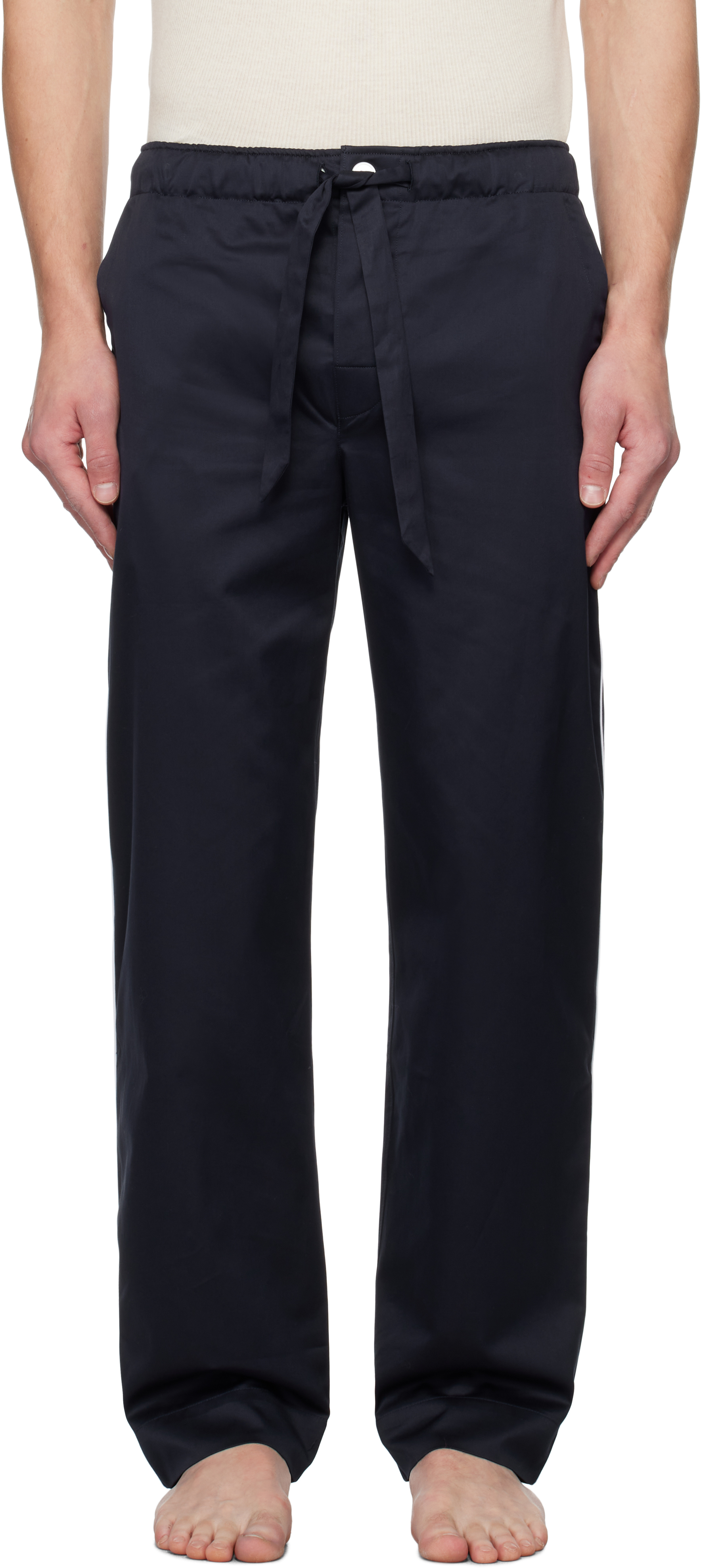 Tekla Navy Sateen Pyjama Pants In Chelsea